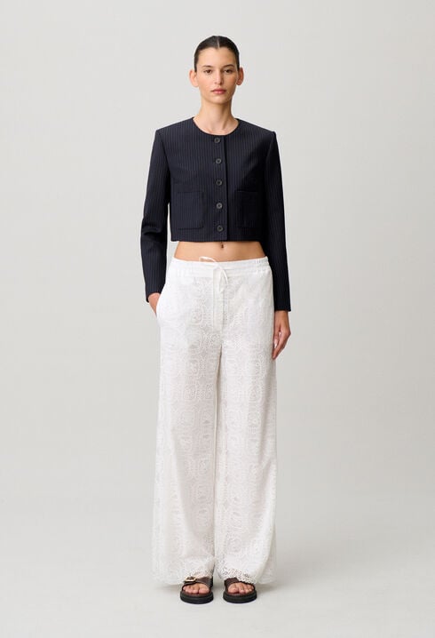 Flowy trousers with lace