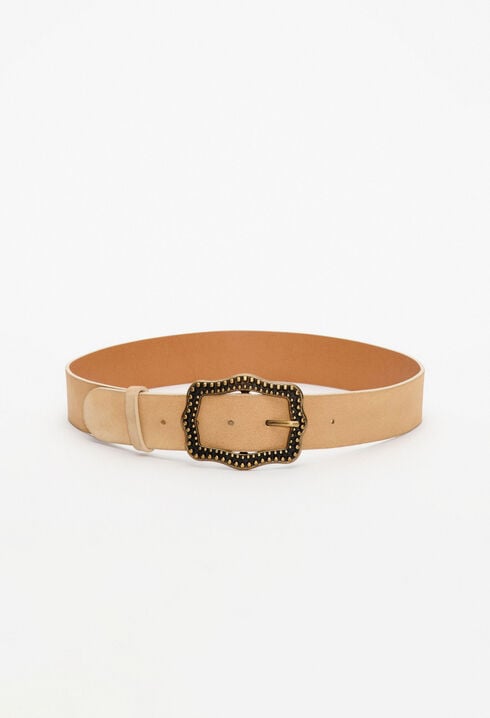 Suede leather belt