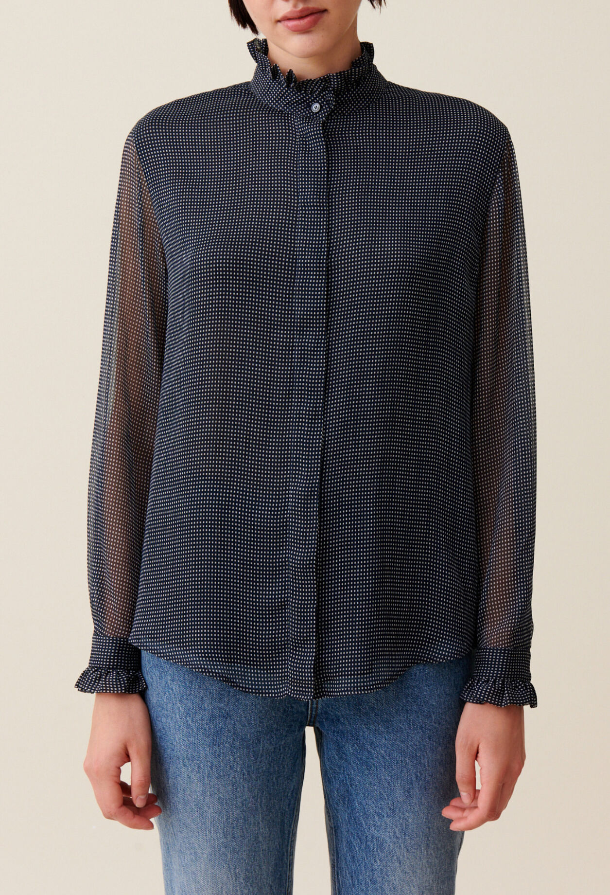 Chemise fluide petits carreaux