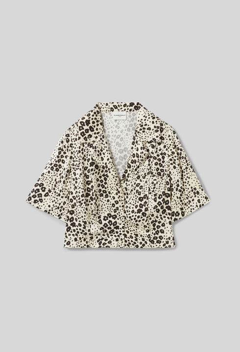 Chemise satin imprimé animalier