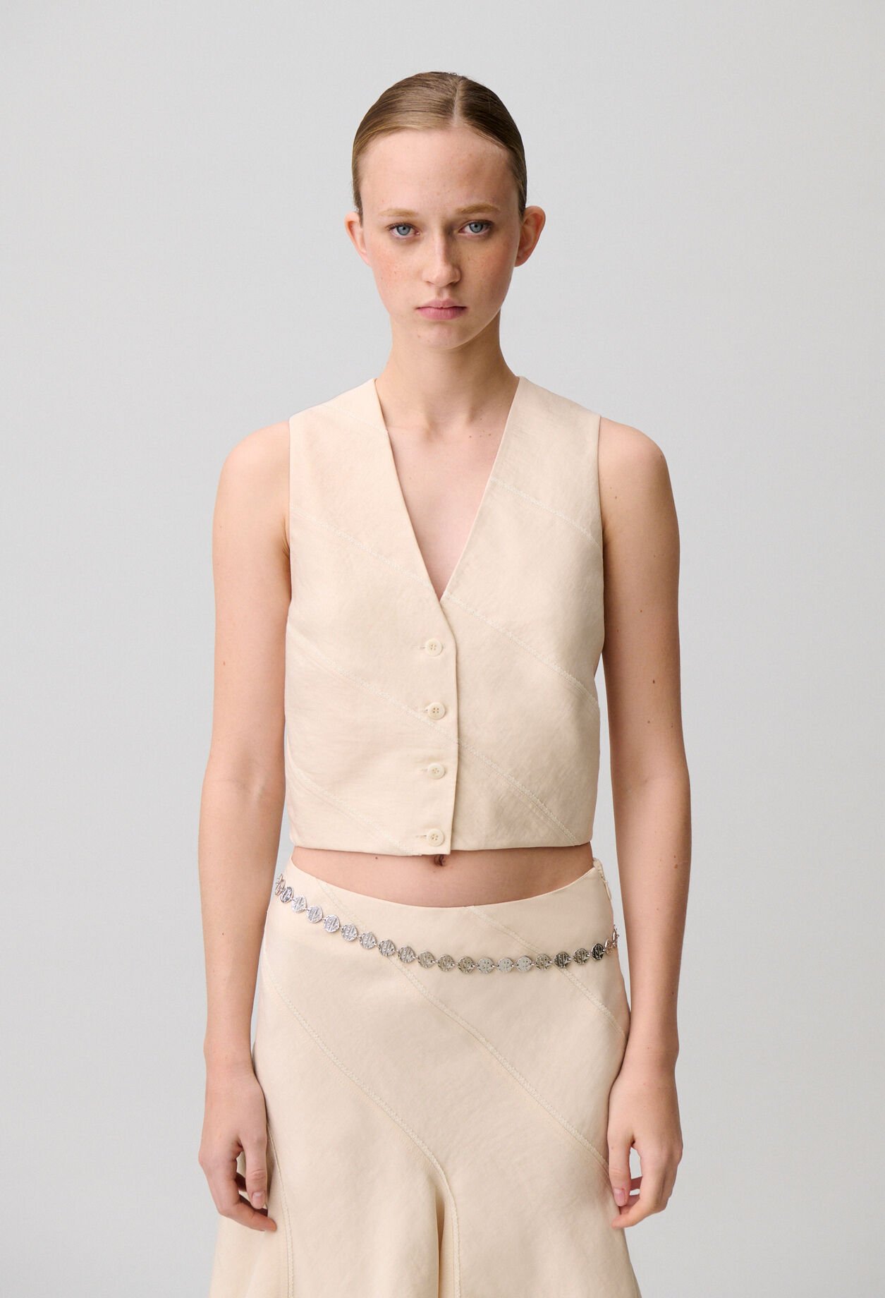 Sleeveless suit waistcoat