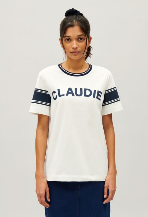 Tee-shirt Claudie bleu et blanc