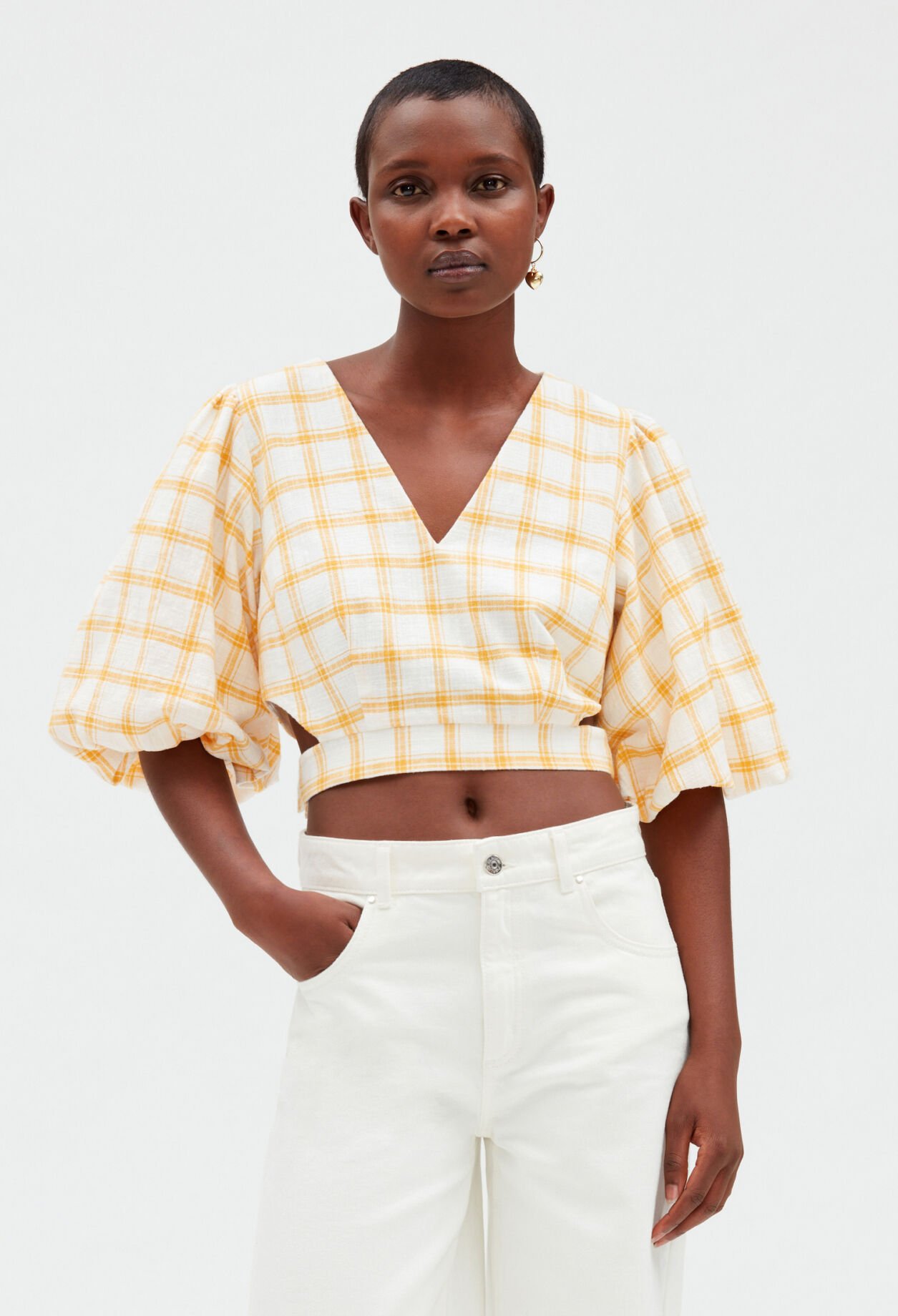 Checked crop top