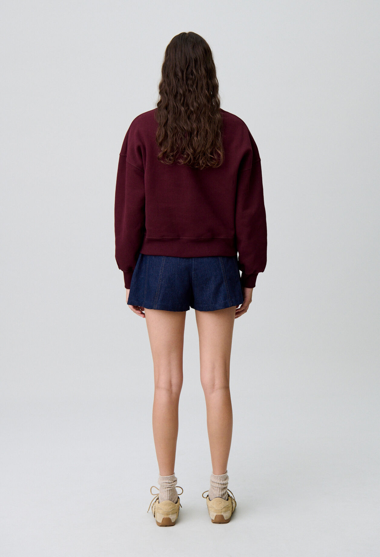 Baumwoll-Sweatshirt mit Kragen