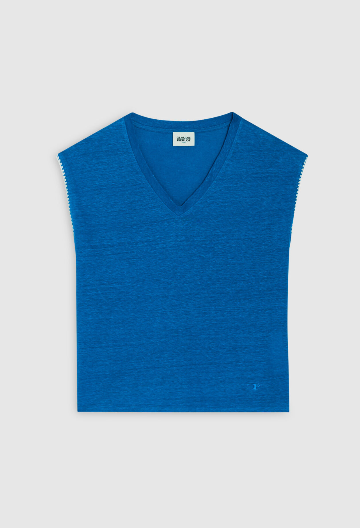 T-shirt lin bleu