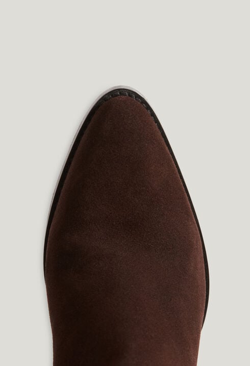 Bottines cuir suède chocolat