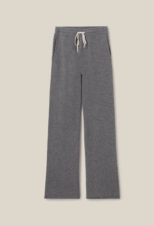 Pantalon fluide cachemire gris