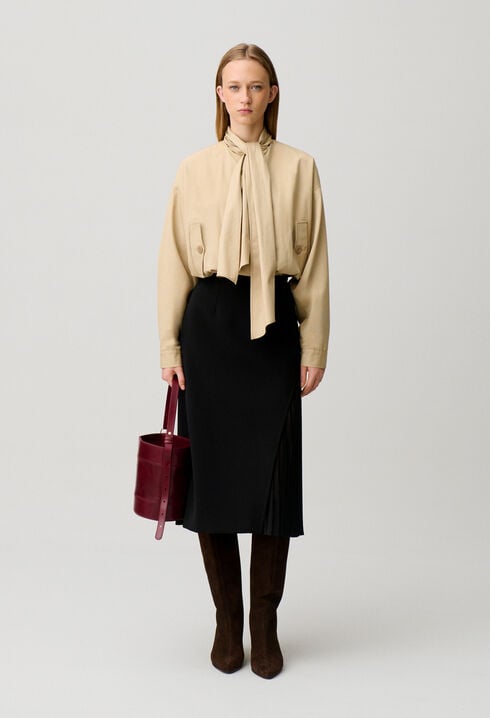 Pleated Midi Skirt