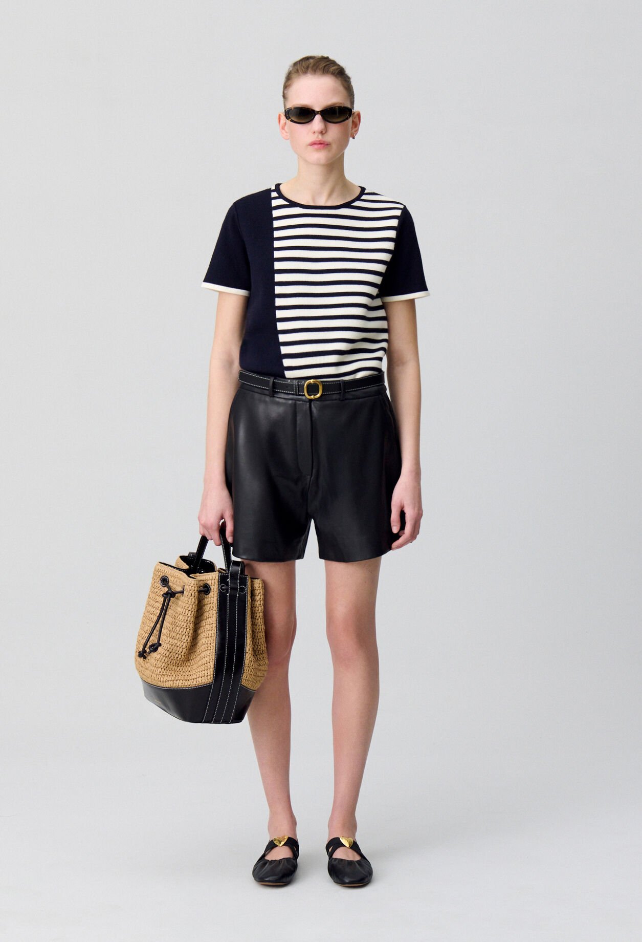 Black leather shorts 
