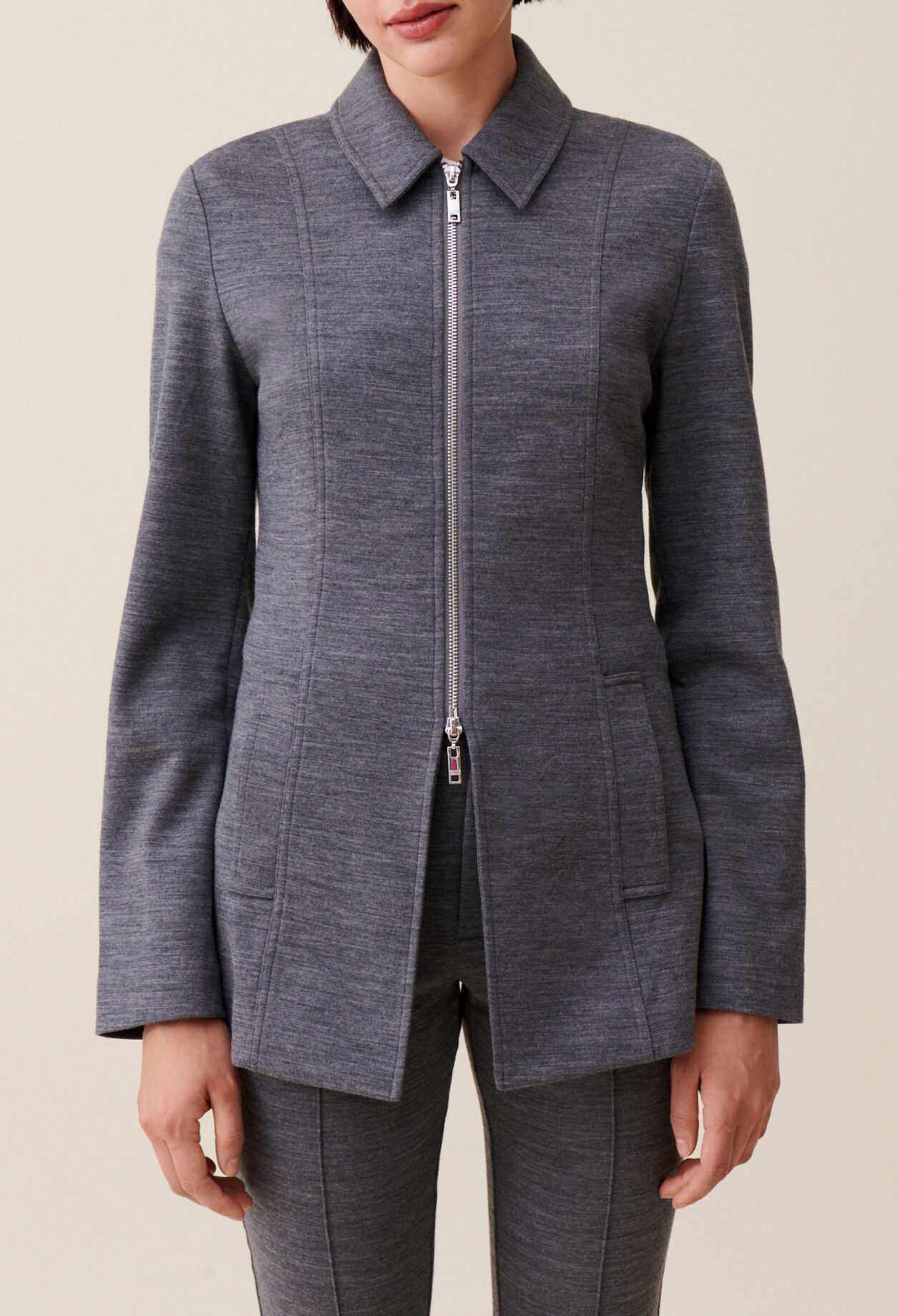 Taillierter Rei&szlig;verschluss-Blazer