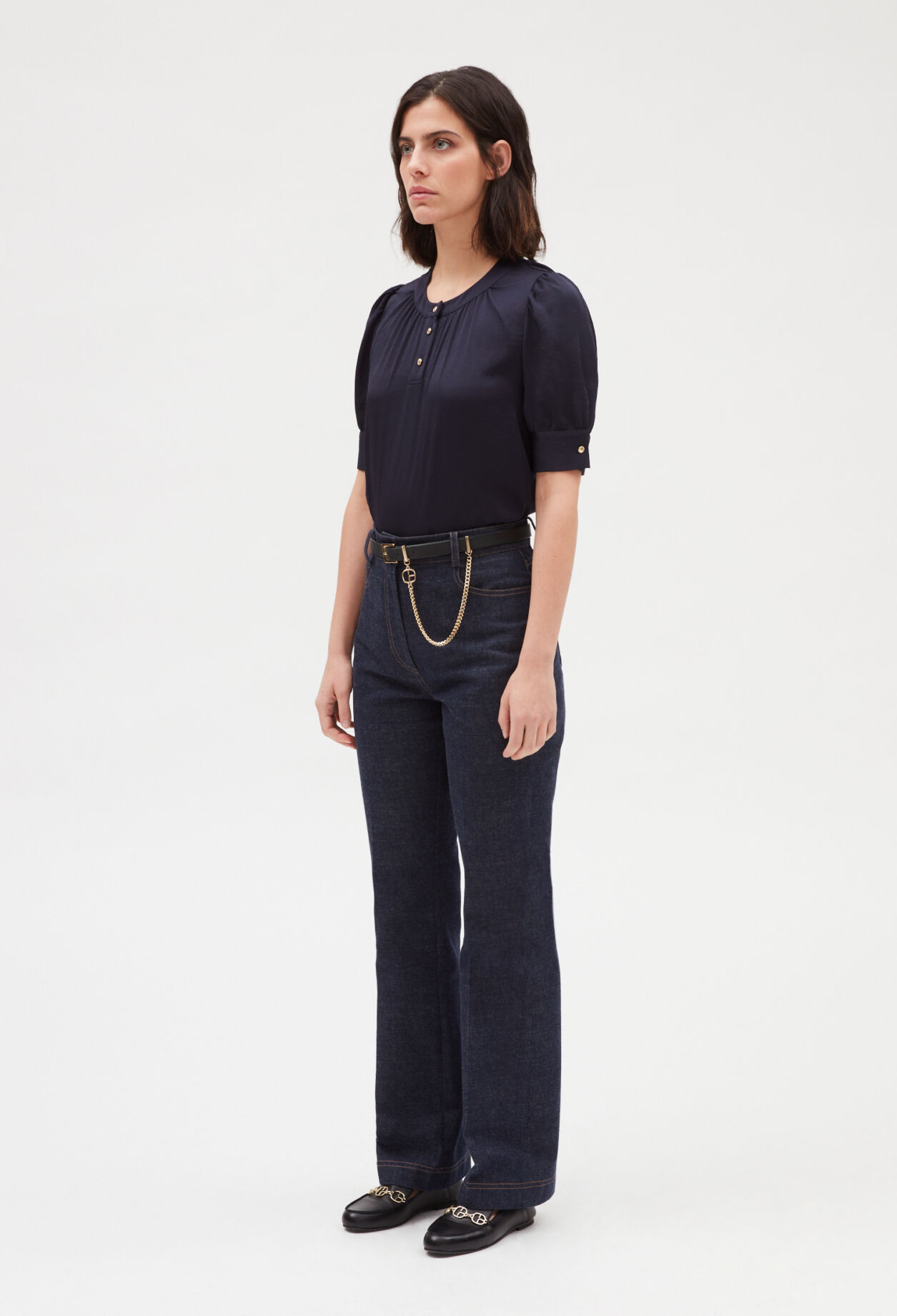 Blouse à manches courtes marine