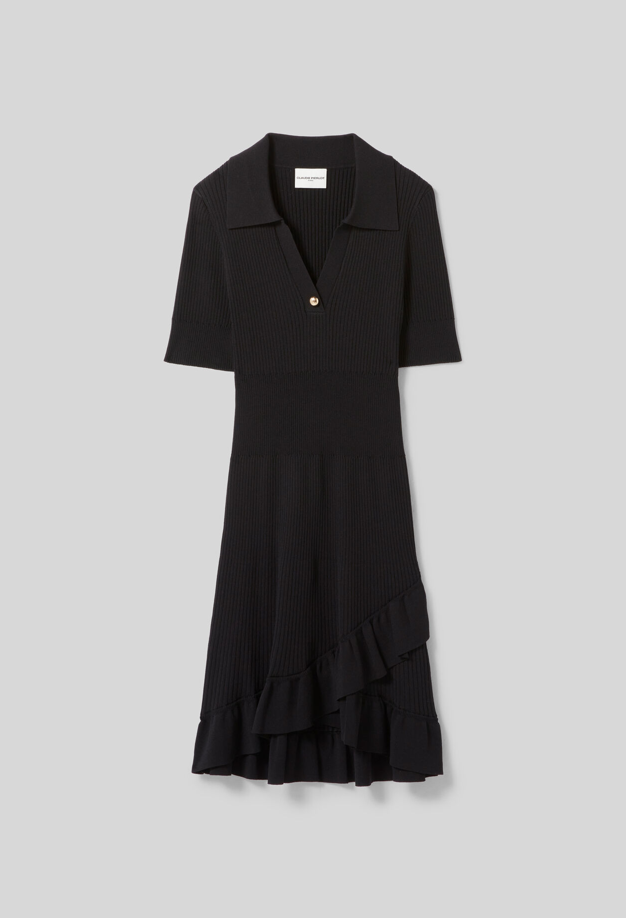 Robe maille col chemise