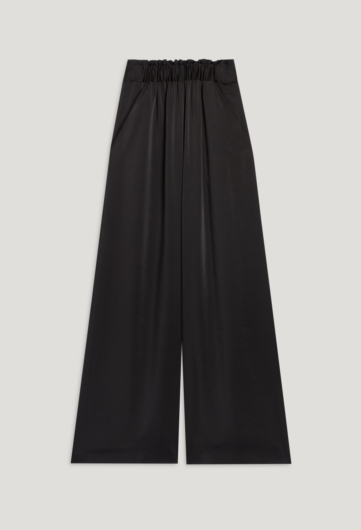 Pantalon large taille smock&eacute;e