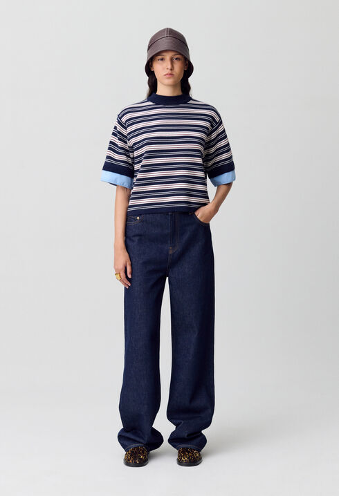 Fine Knit Striped Top
