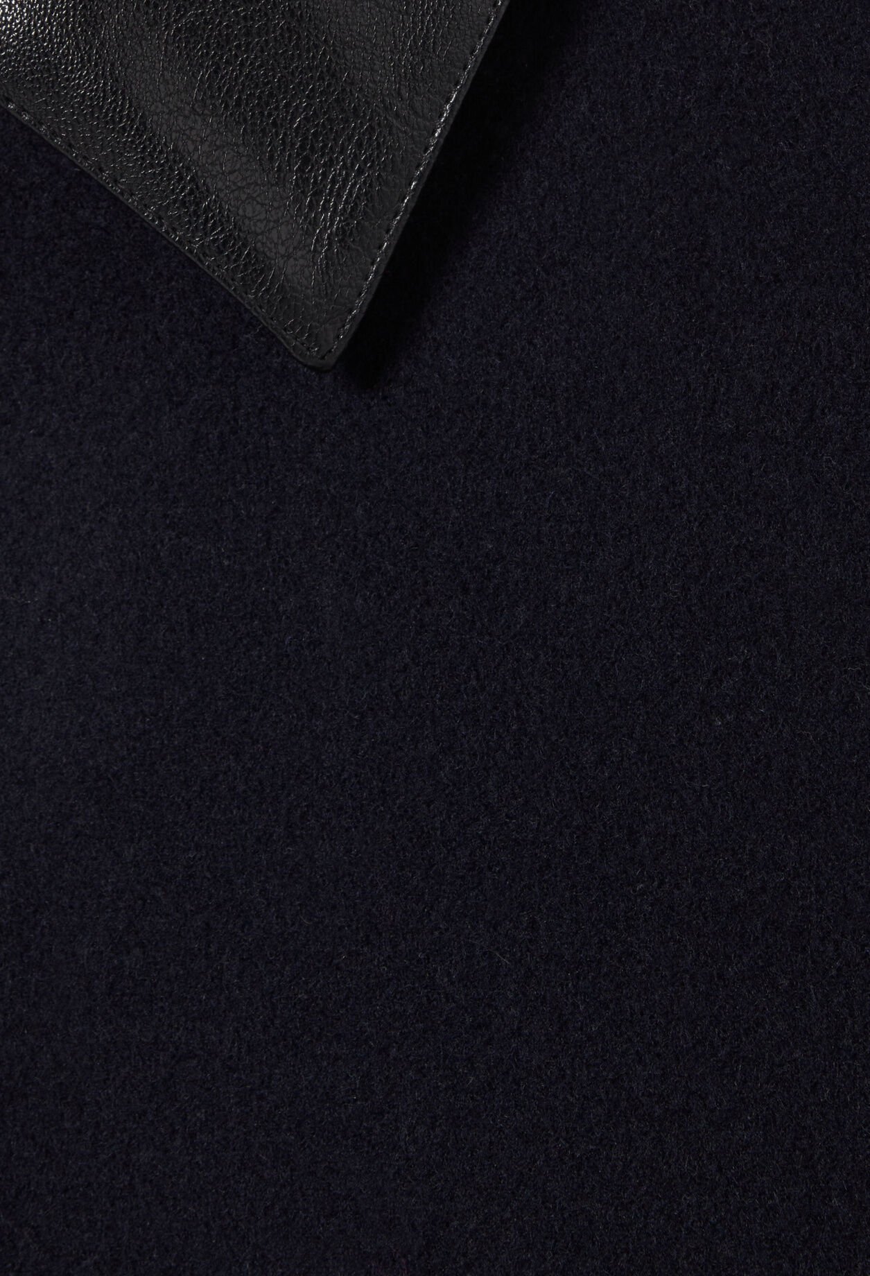Jacke aus Wolle Kunstlederkragen