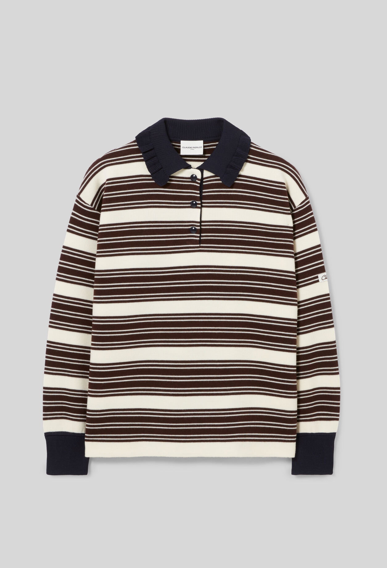 Pull polo large rayures
