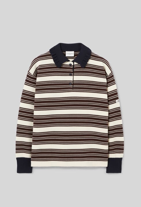 Pull polo large rayures