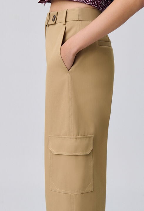 Wide-Leg Straight Cargo Trousers