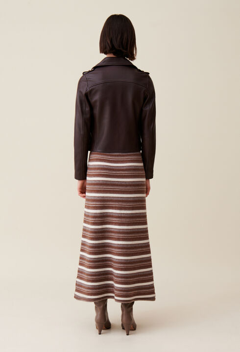 Veste cuir lisse cintrée