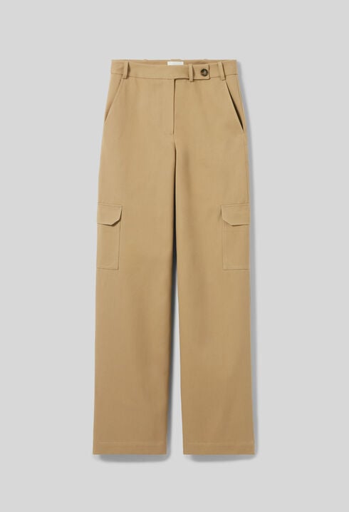 Wide-Leg Straight Cargo Trousers