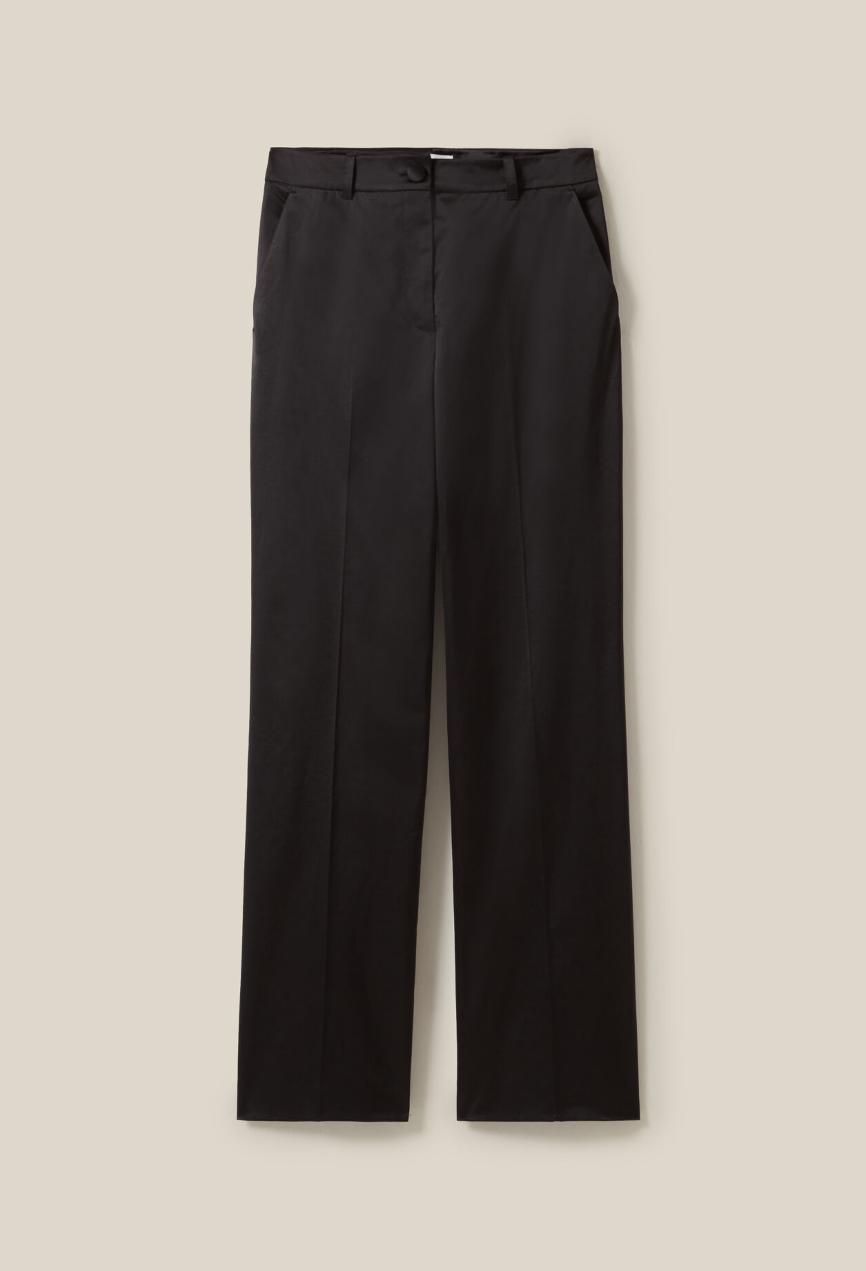 Pantalon satiné slim droit noir