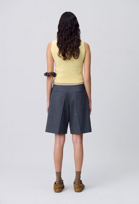 Pleated Bermuda Shorts