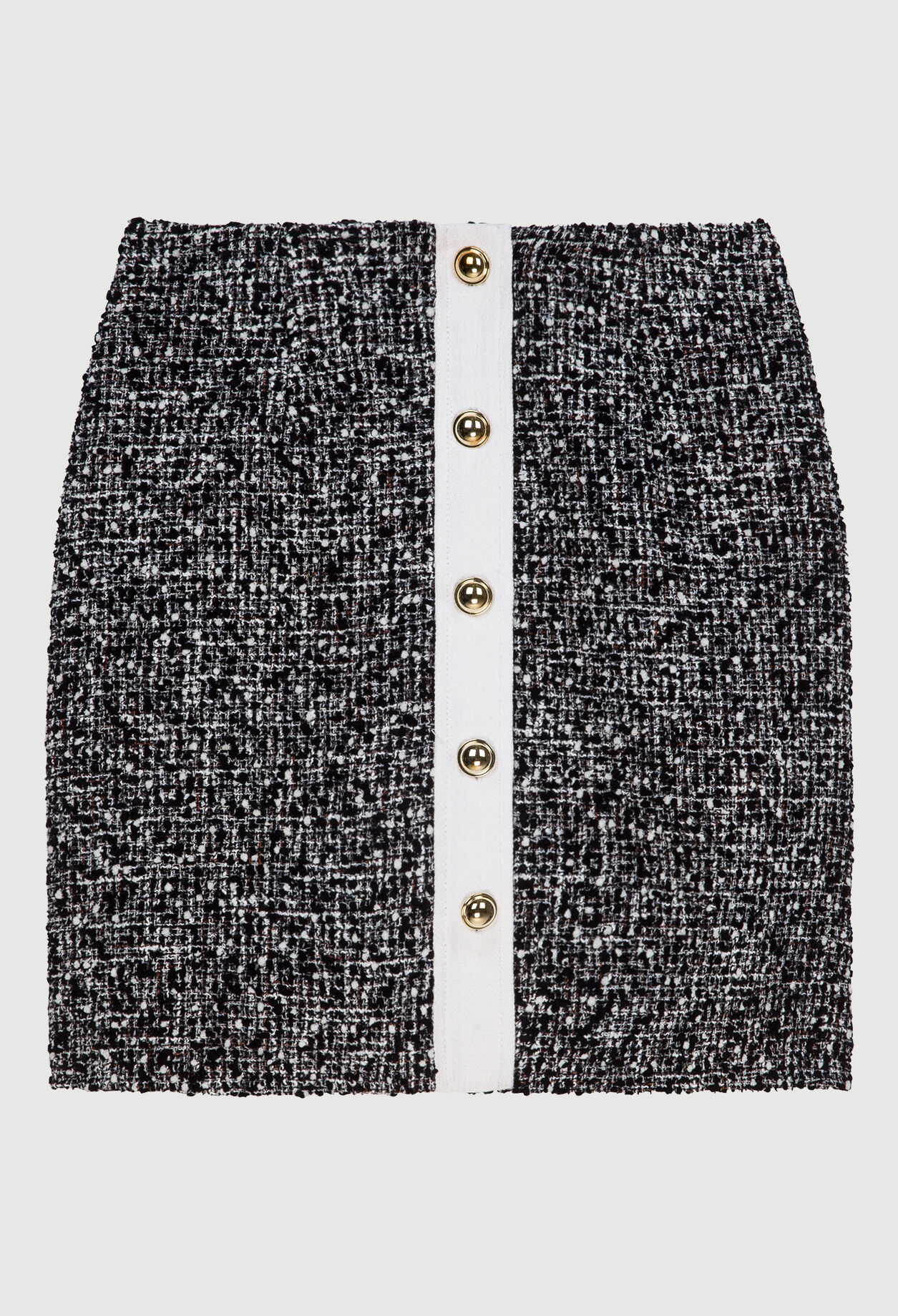 Buttoned tweed skirt