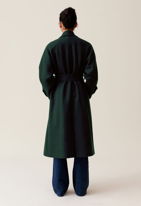 Manteau long esprit trench vert