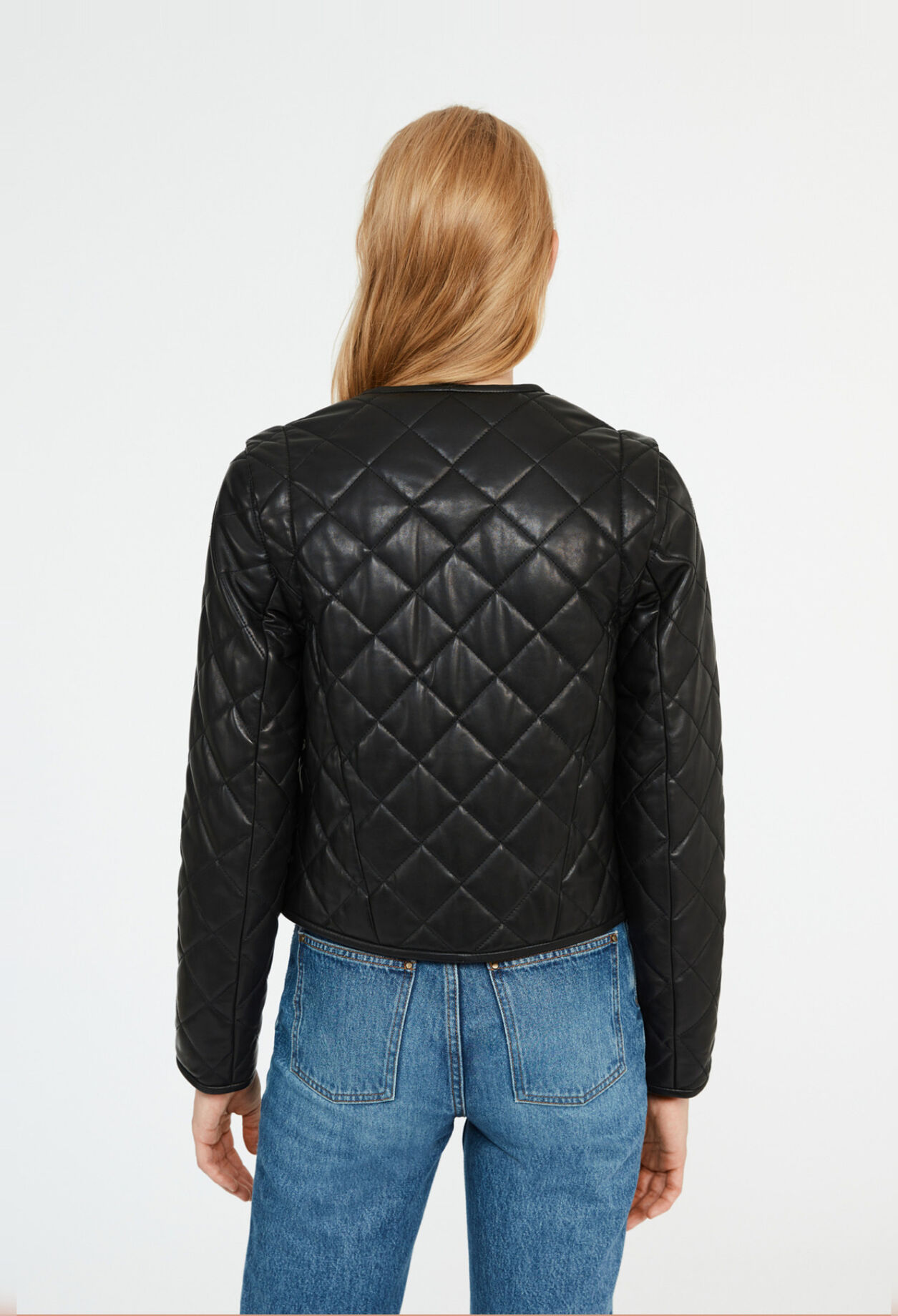 Blouson matelassé cuir