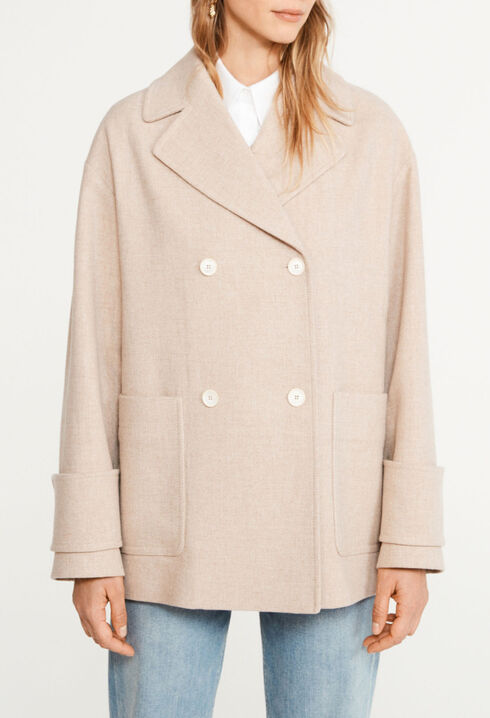 Oversized wool pea coat