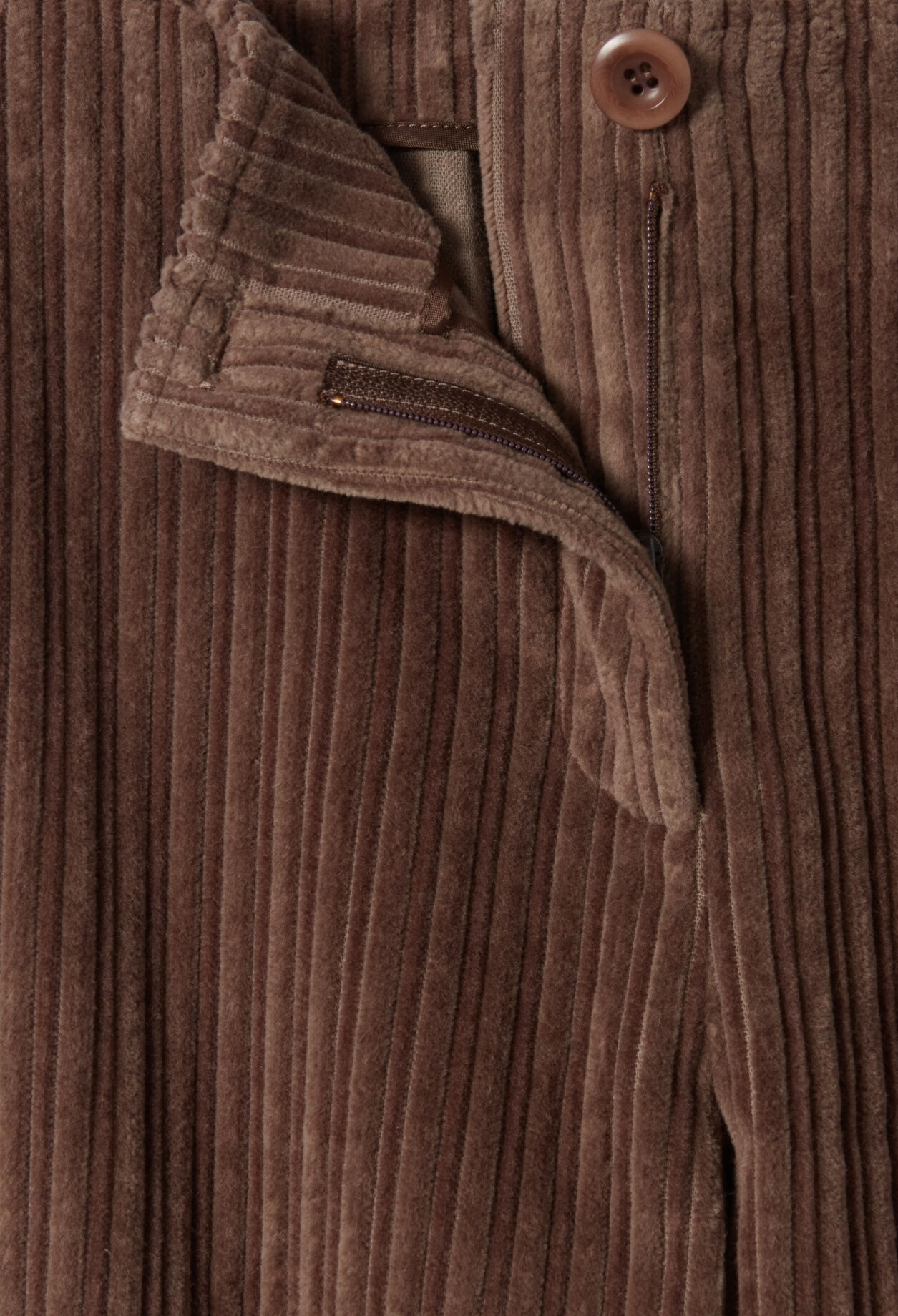 Pantalon cargo large velour côtelé