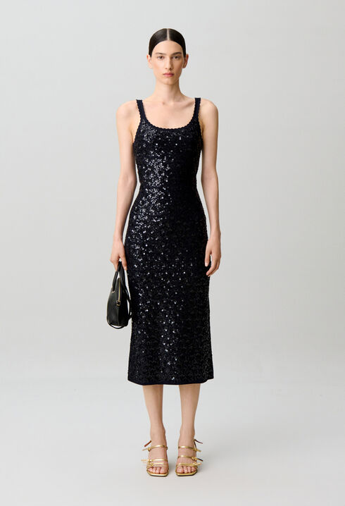 Robe longue maille sequins