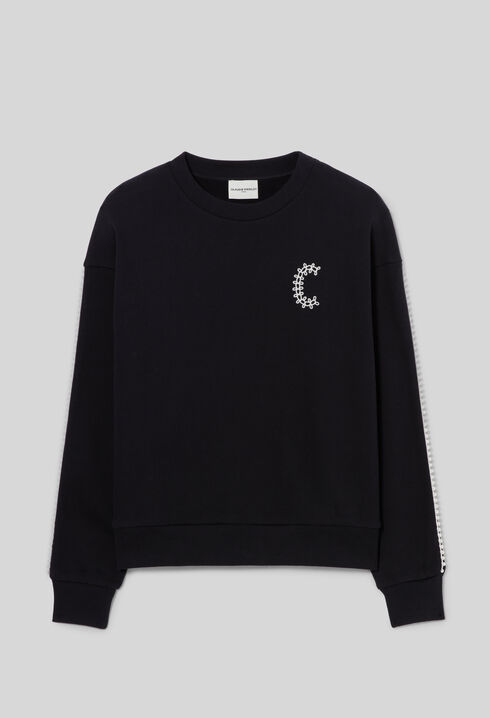 Sweatshirt coton organique broderie C