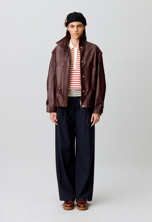 Blouson coupe large cuir