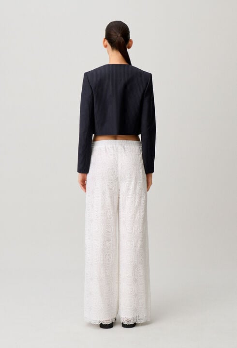 Flowy trousers with lace