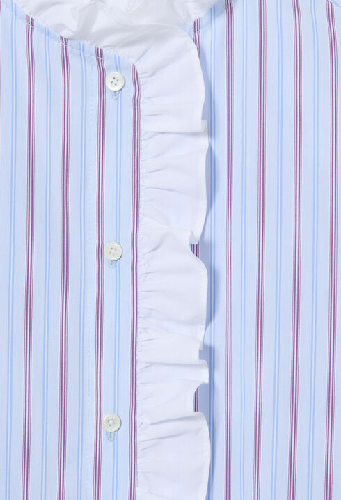 Chemise popeline ray&eacute;e volants