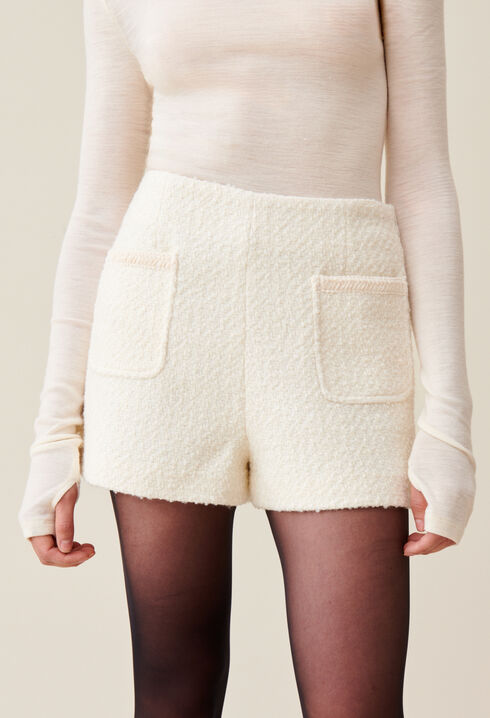 Short en tweed ivoire 