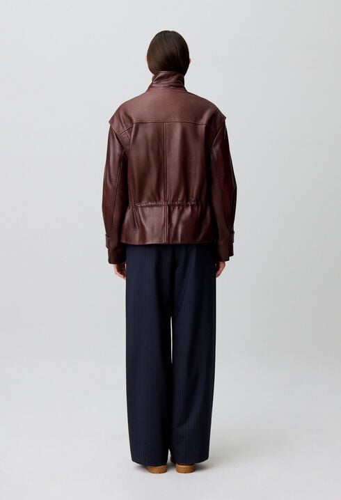 Blouson coupe large cuir