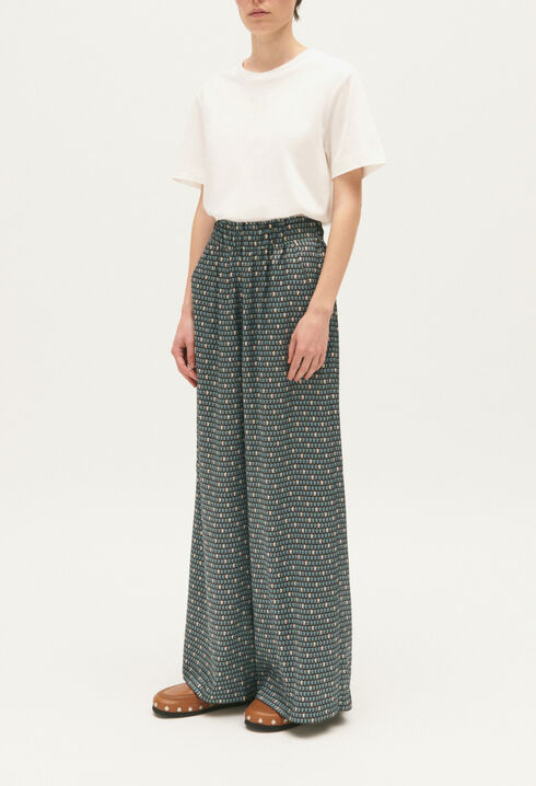 Satin floaty trousers