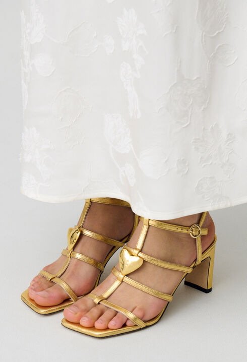 Sandales &agrave; talons cuir
