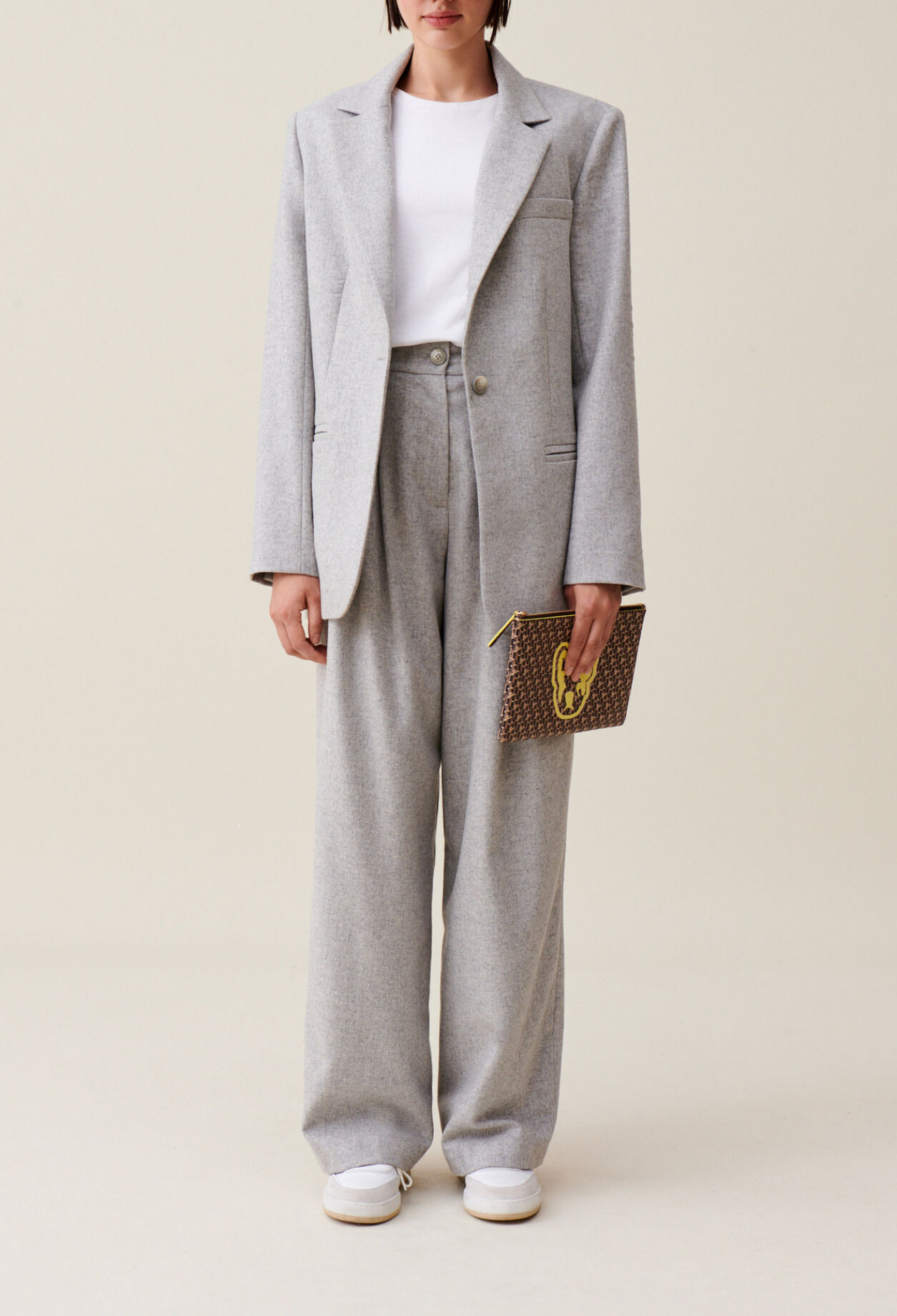 Grauer Blazer aus Wollmischung