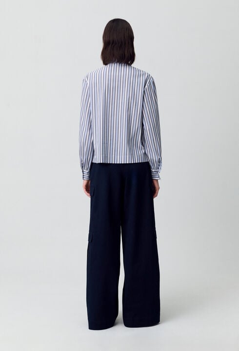 Gestreifte Bluse mit Kragen