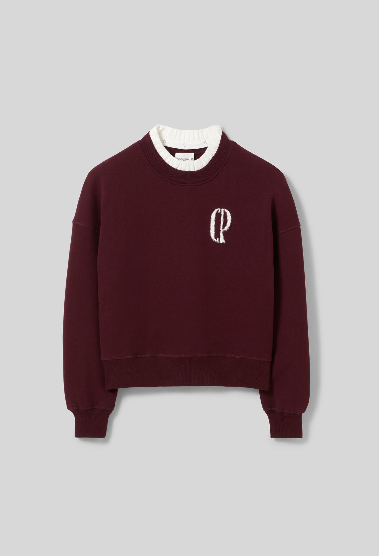 Baumwoll-Sweatshirt mit Kragen