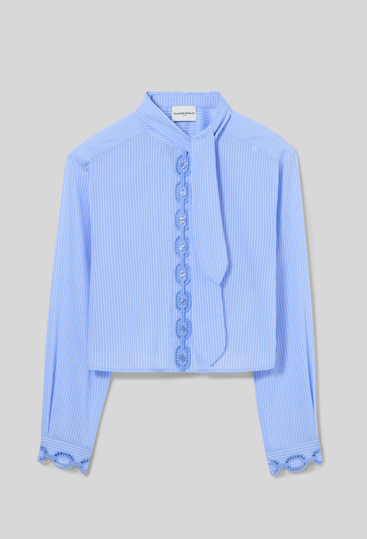 Striped poplin shirt