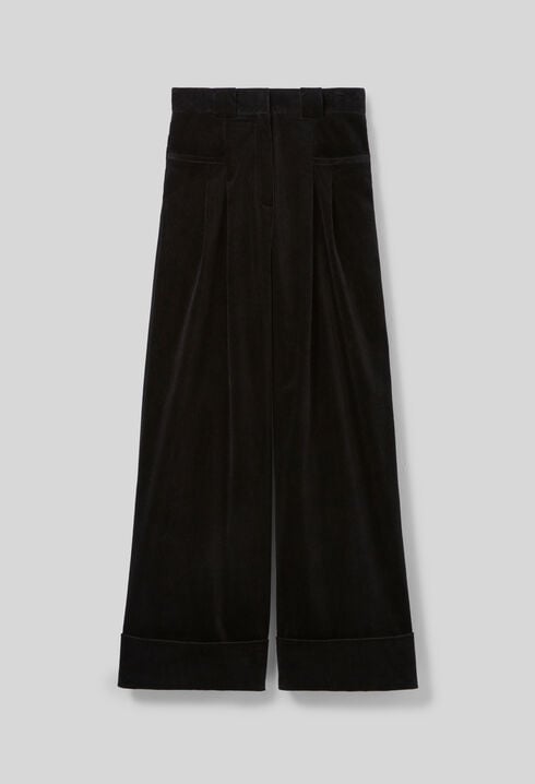 Pantalon large velours