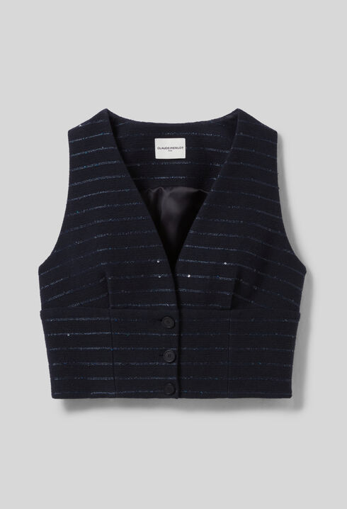 Gestreifter Blazer oben
