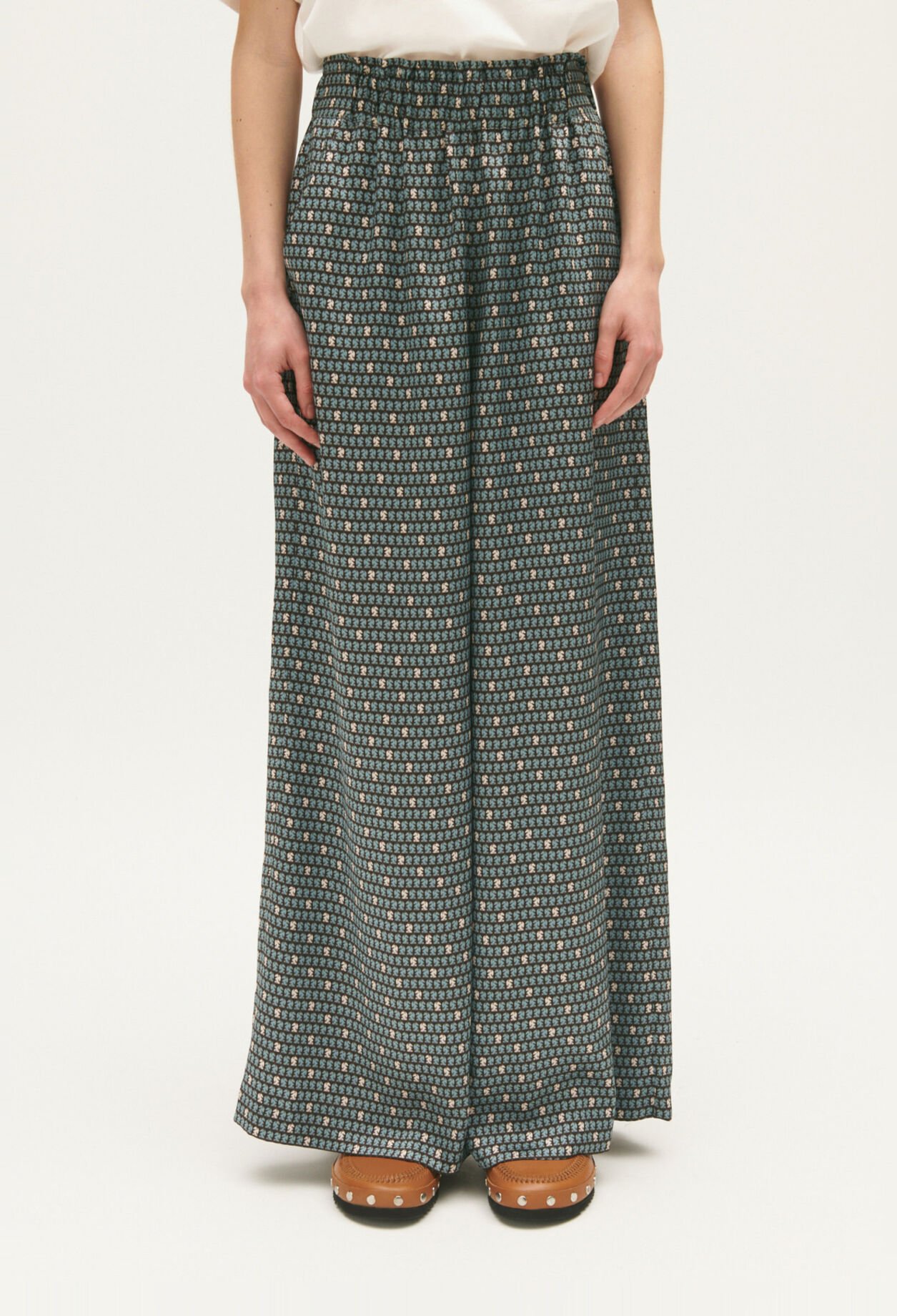 Pantalon fluide satiné