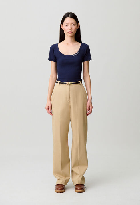 Embroidered cotton T-shirt