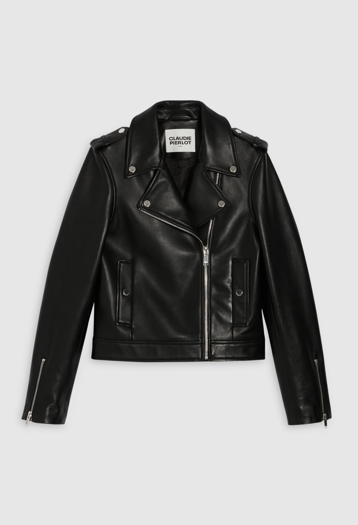 Lederblouson, schwarz