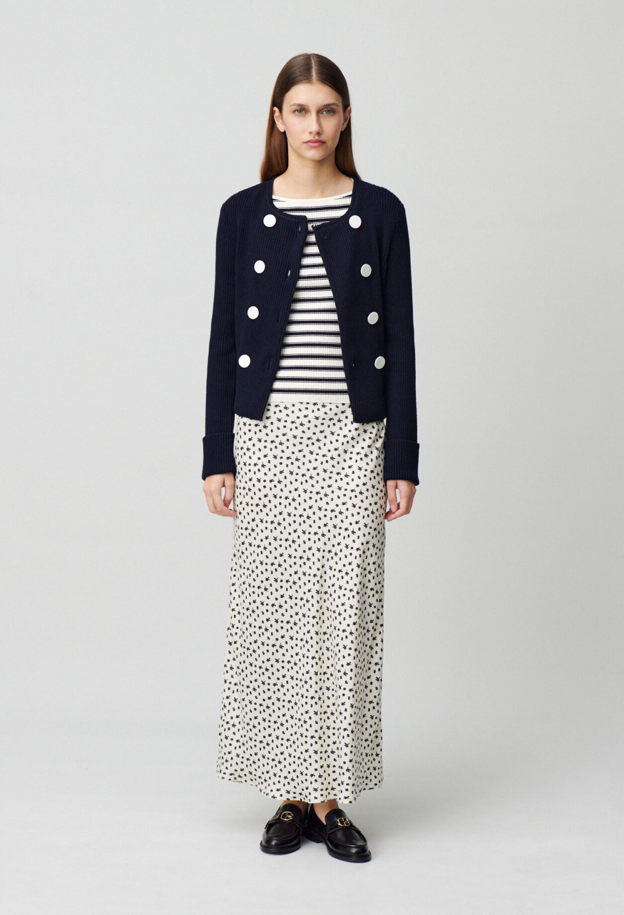 Buttoned wool-blend cardigan